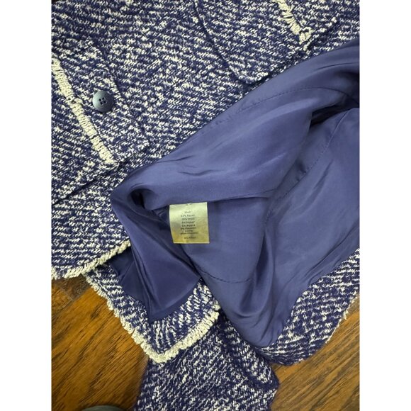 Talbots 10 Purple White Tweed Woven Blazer Jacket Classic Fall Winter Wool Blend - Picture 12 of 12